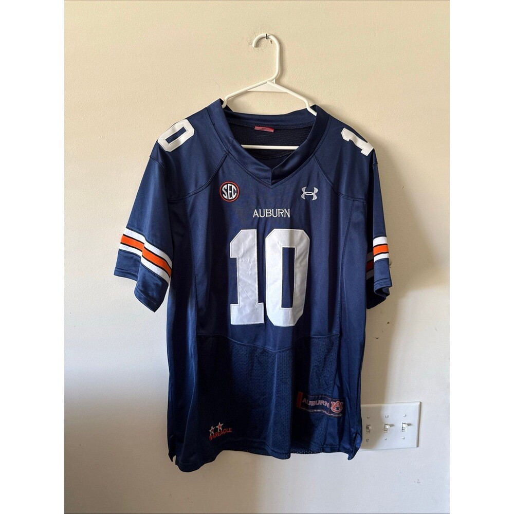 Men’s Under Armour Bo Nix #10 Auburn Tigers NCAA Football Jersey Sz L - RARE